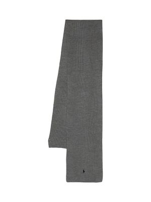 Polo Ralph Lauren Embroidered-Logo Ribbed-Knit Scarf
