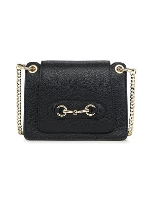 Emilio Masi Horsebit Grained Leather Shoulder Bag
