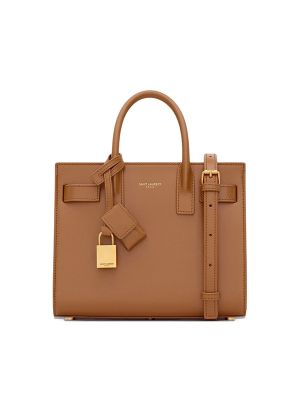 Saint Laurent Sac De Jour Nano Leather Padlock Tote Bag