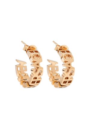 Versace Logo-Lettering Hoop Earrings