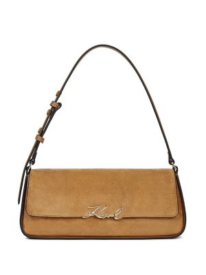 Karl Lagerfeld Signature Suede Shoulder Bag